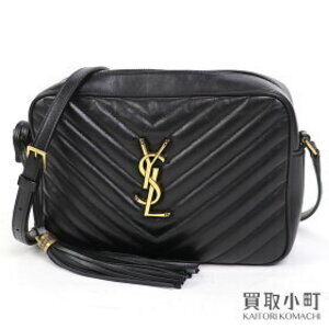 Saint Laurent Yves Lou Camera Bag Black Crossbody YSL Logo Chevron V Stitch
